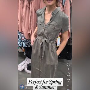 Teddi Rose Button Up Olive Green Shirt Dress, Small, NWOT, No Flaws, Super soft